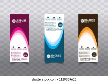 Roll up banner stand template design vector
