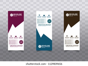 Roll up banner stand template design vector