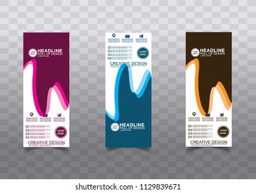 Roll up banner stand template design vector