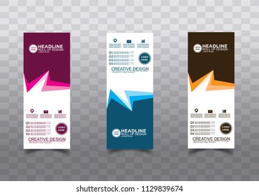 Roll up banner stand template design vector