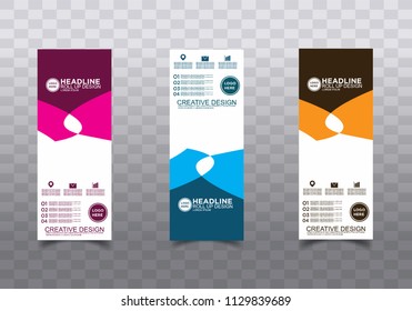 Roll up banner stand template design vector