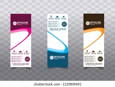 Roll up banner stand template design vector