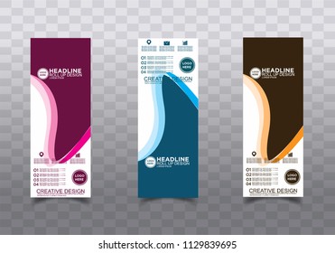 Roll up banner stand template design vector