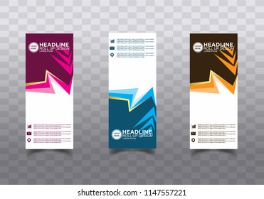 Roll up banner stand template design vector