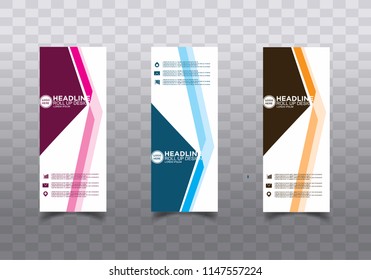 Roll up banner stand template design vector