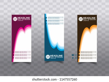 Roll up banner stand template design vector