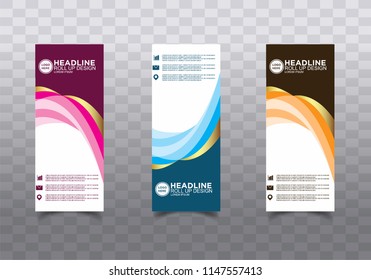 Roll up banner stand template design vector
