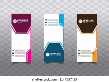 Roll up banner stand template design vector