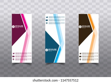 Roll up banner stand template design vector