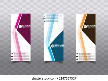 Roll up banner stand template design vector