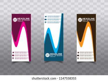 Roll up banner stand template design vector