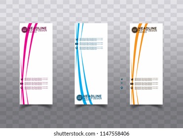 Roll up banner stand template design vector