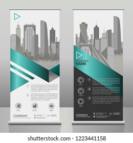 Roll up banner stand template design, Yellow banner layout, advertisement, pull up, vector illustration, business brochure flyer, display, x-banner, flag-banner, infographics, presentation