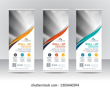 Roll up banner stand template design