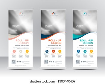 Roll up banner stand template design