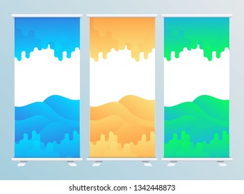 Roll up banner stand template design - Vector