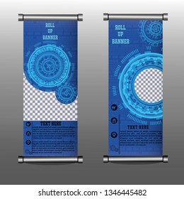 Roll up banner stand template design - Vector-Eps 10