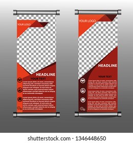 Roll up banner stand template design - Vector-Eps 10