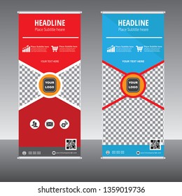 Roll up banner stand template design - Vector illustration, Presentation and Brochure Flyer. Vector illustration