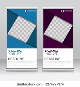 Roll up banner stand template design. Modern template design.
