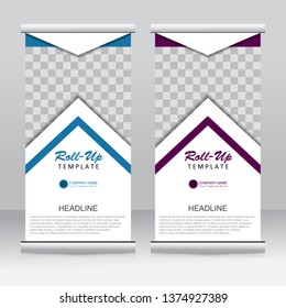 Roll up banner stand template design. Modern template design.