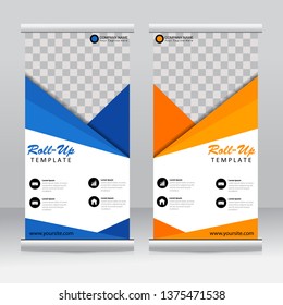 Roll up banner stand template design. Modern template design.