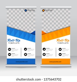 Roll up banner stand template design. Modern template design.