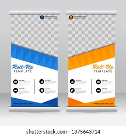 Roll up banner stand template design. Modern template design.