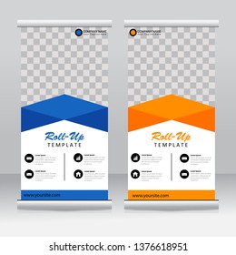 Roll up banner stand template design. Modern template design.
