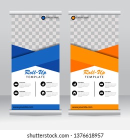 Roll up banner stand template design. Modern template design.