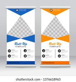 Roll up banner stand template design. Modern template design.