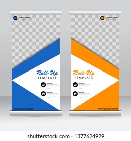 Roll up banner stand template design. Modern template design.