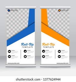 Roll up banner stand template design. Modern template design.