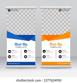 Roll up banner stand template design. Modern template design.