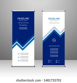 Roll up banner stand template design, for brochure, flyer, infographics. modern advertising. vector illustration