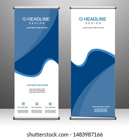 Roll up banner stand template design, for brochure, flyer, infographics. modern advertising. vector illustration