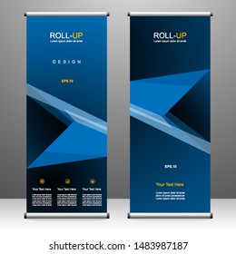 Roll up banner stand template design, for brochure, flyer, infographics. modern advertising. vector illustration