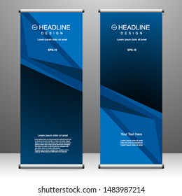 Roll up banner stand template design, for brochure, flyer, infographics. modern advertising. vector illustration