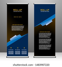 Roll up banner stand template design, for brochure, flyer, infographics. modern advertising. vector illustration