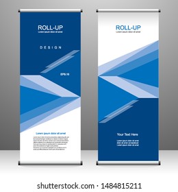 Roll up banner stand template design, for brochure, flyer, infographics. modern advertising. vector illustration