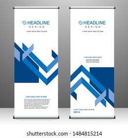 Roll up banner stand template design, for brochure, flyer, infographics. modern advertising. vector illustration