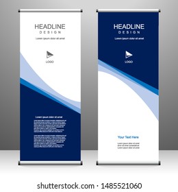 Roll up banner stand template design, for brochure, flyer, infographics. modern advertising. vector illustration
