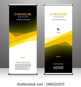 Roll up banner stand template design, for brochure, flyer, infographics. modern advertising. vector illustration