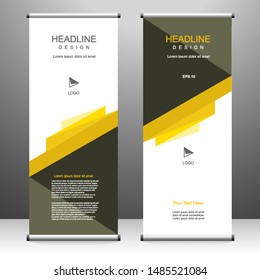 Roll up banner stand template design, for brochure, flyer, infographics. modern advertising. vector illustration