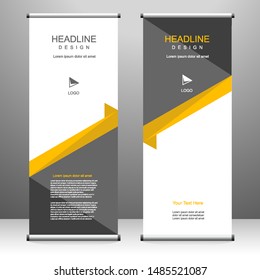 Roll up banner stand template design, for brochure, flyer, infographics. modern advertising. vector illustration