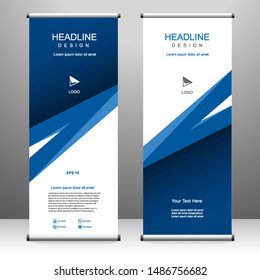 Roll up banner stand template design, for brochure, flyer, infographics. modern advertising. vector illustration