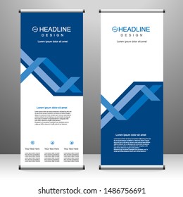 Roll up banner stand template design, for brochure, flyer, infographics. modern advertising. vector illustration