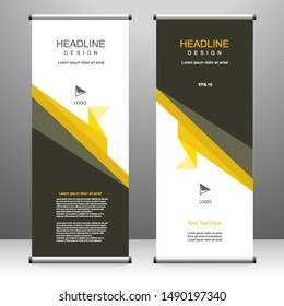 Roll up banner stand template design, for brochure, flyer, infographics. modern advertising. vector illustration