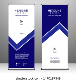Roll up banner stand template design, for brochure, flyer, infographics. modern advertising. vector illustration