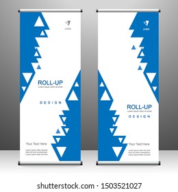Roll up banner stand template design, for brochure, flyer, infographics. modern advertising. vector illustration